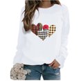 thumbnail image 3 of YOIAVAIOY Women Valentine's day Sweatshirts Couple Print Long Sleeve Crew Neck Casual Sweatshirt Winter Warm Pullover Tops White L, 3 of 5