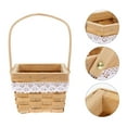 thumbnail image 3 of WEAVILUX Wooden Multi-functional Container Beige Hand Woven Flower Arrangement Basket for Mother's Day Valentine's Day, 3 of 6