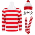 thumbnail image 2 of ¿Dónde está Wally? Disfraz de Wally Disfraz de cosplay Disfraz de juego de Navidad, 2 of 6