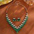 thumbnail image 3 of TAZAG luxury earrings necklace two-piece set full of diamonds fashion set chain bridal dress wedding banquet accessories, 3 of 5