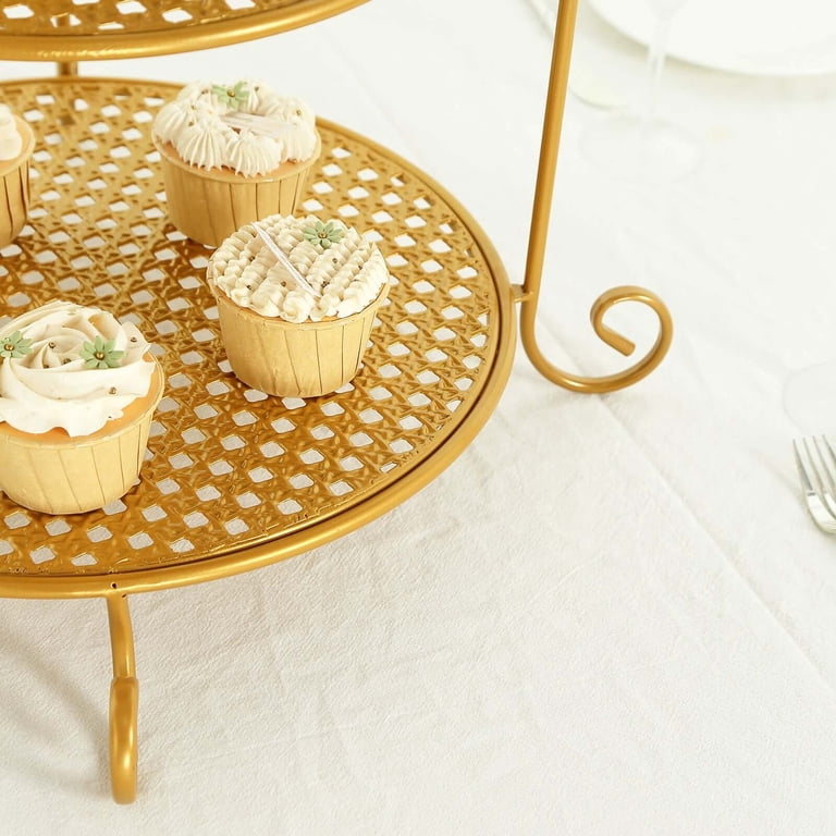 Metal Cake Separator Stand - Gold, 3.93" High, 5.9" Base, C-Shape Tier Spacer For Wedding & Birthday