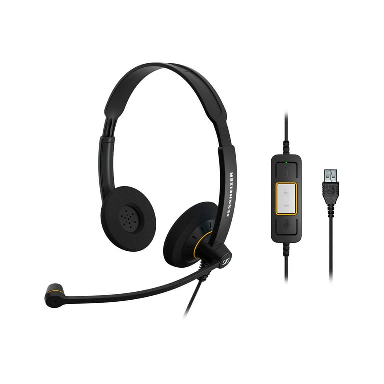 Sennheiser Culture SC 60 USB CTRL Headset on ear wired active noise canceling black with blue color highlights Walmart