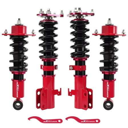 maXpeedingrods Coilovers for Toyota Corolla E130 2003-2008, for Toyota Matrix XRS E130 2003-2008, Height Adjustable Full Coilovers Suspension Kit, Preset Damping Shock Absorber Lowering Kit Red