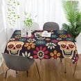 thumbnail image 6 of Coolnut Halloween Skull Tablecloth, Waterproof Washable Polyester Square Table Cover, Durable Tablecloth for Kitchen Dining Table Party Decor, 60"X 120", 6 of 7