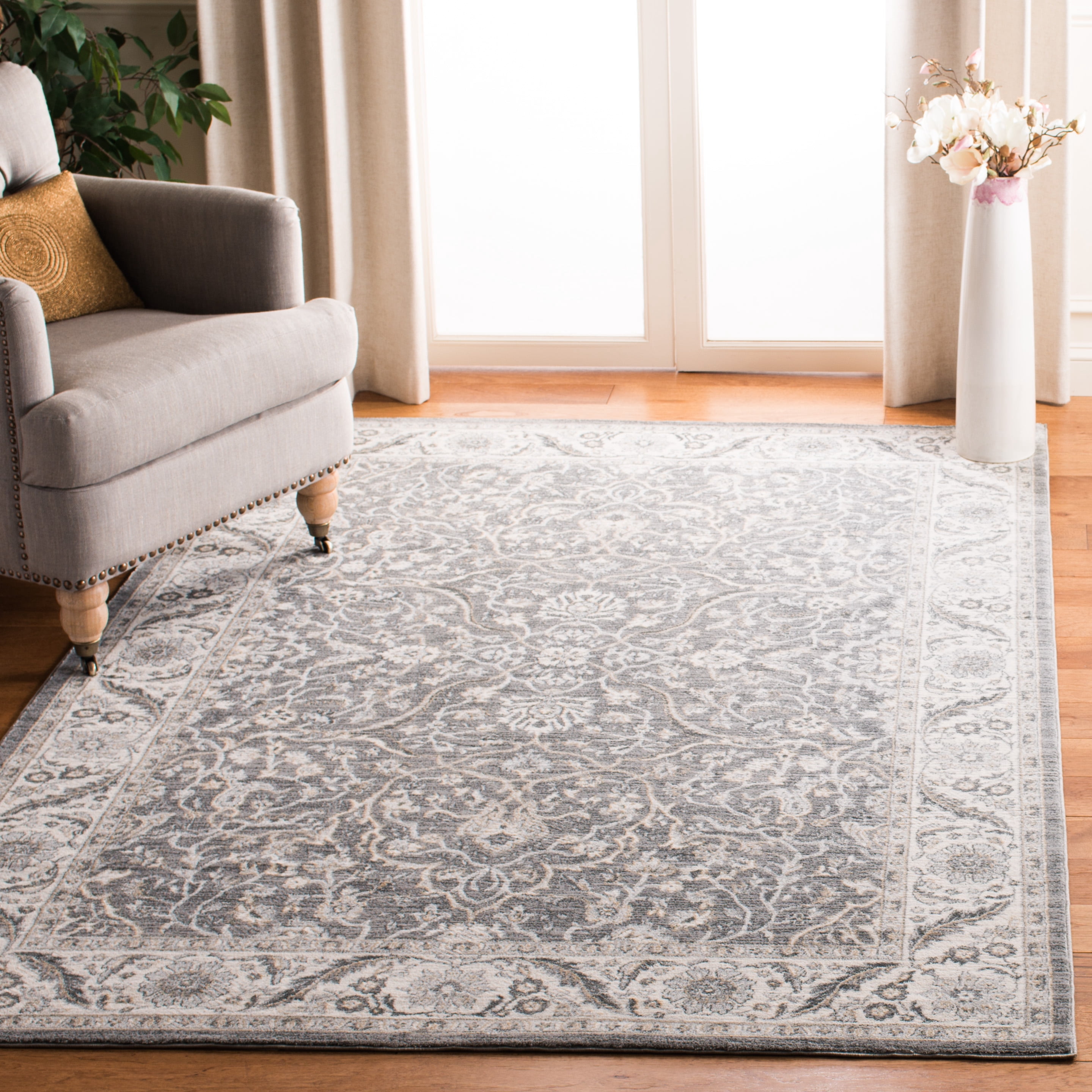 SAFAVIEH Isabella Kuzman Oriental Area Rug, Grey/Dark Grey, 9' x 12'
