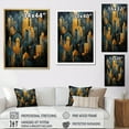 thumbnail image 4 of Designart "Geometric Arches In Black And Gold" Abstract Shapes Floater Framed Wall Art Living Room, 4 of 5
