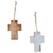 Holiday Time Rustic Cross Mini Ornaments, 6.13", 6 Count