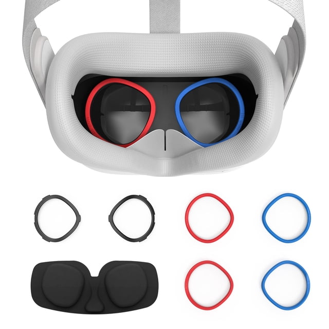 VR Auriculares Anti-Scratch Lente de silicona Cubiertas Conjunto Reutilizable Realidad Virtual Equipo Protector Kit Surtido Suministros de juego Silver AweSitey EL005864-04