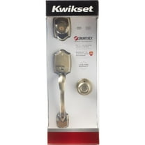 Kwikset Belleview Single Cylinder Handleset w/Tylo Knob featuring SmartKey® in Antique Brass