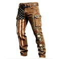 thumbnail image 3 of CONZONE American 250Th Anniversary Mens Cargo Pants Patriotic Usa Flag Graphic Wide Leg Cargo Pants for Men Lightweight Relaxed Fit 4Th Of July Trousers With Pockets, 3 of 4