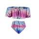 thumbnail image 3 of Trajes de baño de un hombro para mujer Bikini con volantes Trajes de baño sexy de dos piezas Verde Adepaton HMJM072-7, 3 of 5