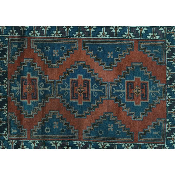 Ahgly Company Indoor Rectangle Persian Light Blue Traditional Area Rugs, 5' x 7'
