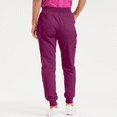 thumbnail image 7 of Womens Soft Stretch Jogger Scrub Pants 2026 Yoga Style Slim Drawstring Medical Nursing Scrubs with Cargo Pockets Wine M, 7 of 7