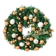 thumbnail image 2 of Guirnalda navideña artificial, adorno navideño, guirnalda colgante navideña, corona para puerta delantera, decoración navideña para interiores dorado, 2 of 8