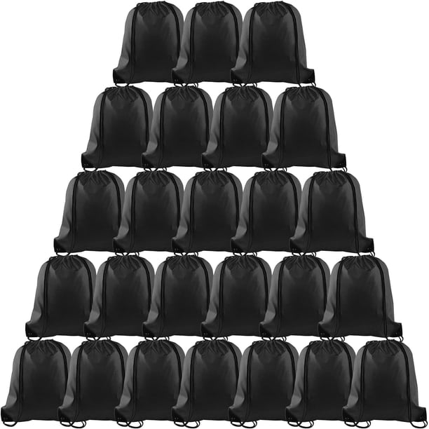 25 uds. Mochilas con cordón negro, mochila con cordón a granel, saco con cincha, mochila deportiva para gimnasio, bolsas para viajes de Yoga