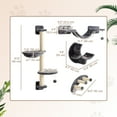thumbnail image 3 of PawHut Cat Wall Shelf w/ Scratching Post, Play Balls, Platforms, Dark Grey, 3 of 10