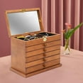 thumbnail image 6 of Functional 6-Tier Jewelry Box Organizer with 5 Drawers and mirror, Wood Jewelry Storage Case, Suitable for Women, Girls, Ring, Necklace, Earring and Bracelet Holder Organizer (6 Tier), 6 of 9
