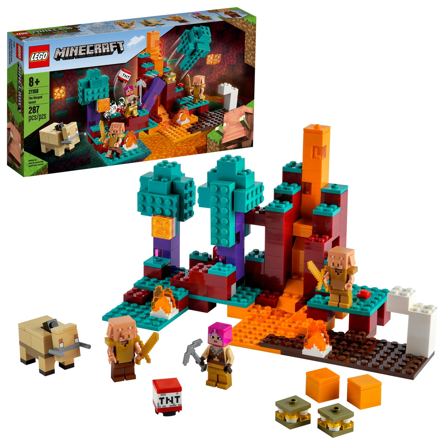 Alex Moobloom and Horned Sheep LEGO 21169 Minecraft The First Adventure Nether Playset with Steve Skeleton Dyed Cat