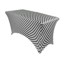 Your Chair Covers - 6 FT Durable Rectangular Spandex Table Cover Black and White Checkered