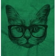 thumbnail image 2 of Cat with Glasses Cute Hipster Kitty Plus Size Crewneck Graphic Tee Shirt Brisco Brands 5X, 2 of 5