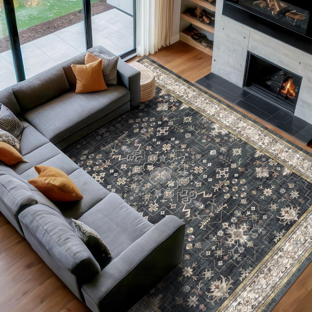 Alfombra boho Hazo Haus 203 x 305 cm lavable antideslizante