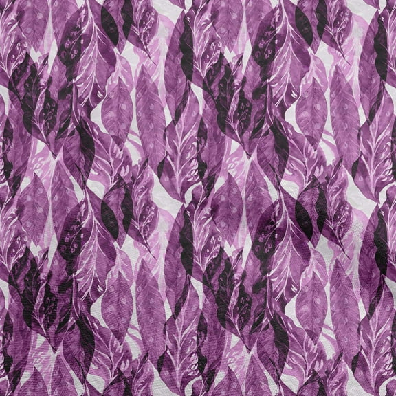 oneOone Polyester Spandex Purple2 Fabric Watercolor Leaf Sewing Craft Projects Fabric Prints By Yard 56 Inch Wide