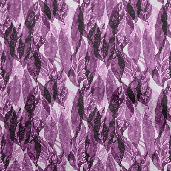oneOone Polyester Spandex Purple2 Fabric Watercolor Leaf Sewing Craft Projects Fabric Prints By Yard 56 Inch Wide