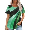 thumbnail image 2 of Otvok 2025 Ladies Blouses Casual Short Sleeved Loose Round Neck Printed Tops, 2 of 6