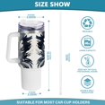thumbnail image 3 of Totem Blue 40 oz Tumbler with Handle Insulated&nbsp;Travel Mug&nbsp;Lid Straw Leak Proof Steel Vacuum Water Bottles Glasses Fits in Car Cup Holder, 3 of 7