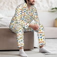thumbnail image 7 of Kdxio Cartoon Transport Men’s Pajama Set Pajamas For Men 2 Piece PJ Set with Men Pajama Pants and Long Sleeve T-Shirt Lounge Set-Small, 7 of 7