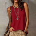 thumbnail image 4 of SwiftWear Women's Crew Neck Tank Top with Asymmetric Hem Cross Back Summer Sleeveless Casual Top Soft Stretch Everyday Wear​, 4 of 8