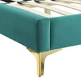 thumbnail image 6 of Platform Bed Frame, Queen Size, Velvet, Teal Blue, Modern Contemporary Urban Design, Bedroom Master Guest Suite, 6 of 10