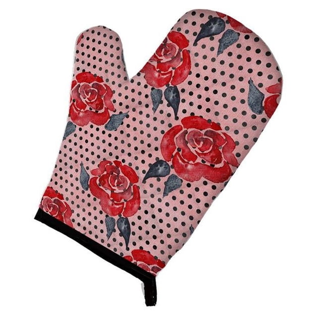 Carolines Treasures BB7513OVMT Aquarelle Rouge Roses & Polkadots Four Mitaines
