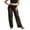 Black, variant on Gupgi Women Lace See Through Pants Black Sheer Mesh Cover Ups Straight Leg Pants Hollow Out Trousers