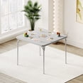 thumbnail image 2 of Folding Card Table, Portable Card Tables with Upholstered PU Leather Tabletop, Foldable Activity Table for Picnic, Learning and Playing, Space-Saving, No Assembly Required, 2 of 7