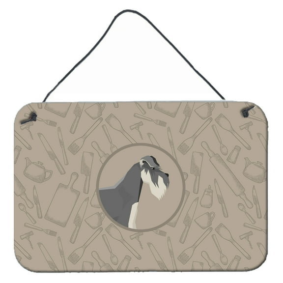 Carolines Treasures CK2206DS812 Schnauzer In the Kitchen Wall or Door Hanging Prints  8x12 multicolor