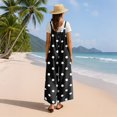 thumbnail image 7 of Women's Polka Dot Jumpsuit, Casual Wide Leg Bib Overalls with Pockets, Loose Fit Sleeveless Dot Print Summer Rompers Long Pants, 7 of 7