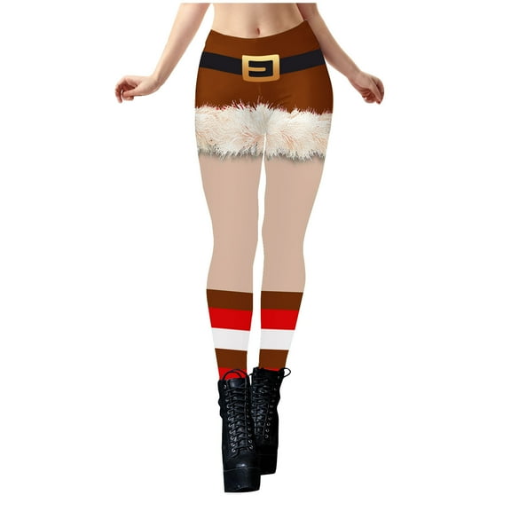 Buigttklop Women'S Ugly Christmas Leggings 3D Print Costume Xmas Leggings High Waisted Novelty Christmas Holiday Print Leggings Funny Christmas Leggings