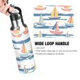 thumbnail image 4 of Yayeee 33oz Insulated Water Bottle Double Wall Stainless Steel with Flip Straw Lid, White Hand Drawn Sailboats, 4 of 7