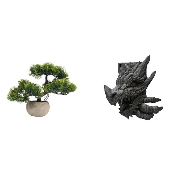 Árbol bonsái artificial,Bonsái artificial para decoración de escritorio o interior,Bonsái artificial,planta falsa en maceta.,Figura de mesa,Estantería sujetalibros Estatua Sujetalibros
