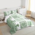 thumbnail image 4 of Manfei Princess Green Bowknot Bedding Comforter Set, Leaf Plant Botanical Twin Comforter Sets, Rustic Wooden Plank Reversible Bedding Set, Breathable Home Decor, 2-Piece, 4 of 9