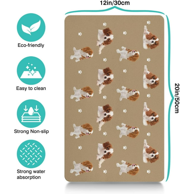 Cavalier Pets, Dog Bowl Mat for Cat and Dog Bowls, Silicone Non-Slip  Absorbent Waterproof Dog Food Mat, Easy to Clean, Unique Paw Design