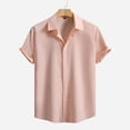 thumbnail image 2 of Hessimy Mens Short Sleeve Dress Shirts Wrinkle Free Solid Casual Button Down Shirts with Pocket,Wrinkle Free(Pink,S), 2 of 8