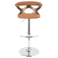thumbnail image 5 of Gardenia Mid-Century Modern Adjustable Barstool With Swivel In Walnut And Orange, 5 of 6