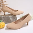 thumbnail image 4 of Rexoro Women's Classic Round Close Toe Pumps Slip On Low Thin Heel Heels Office Daily Dress Occasions Shoes, 4 of 7