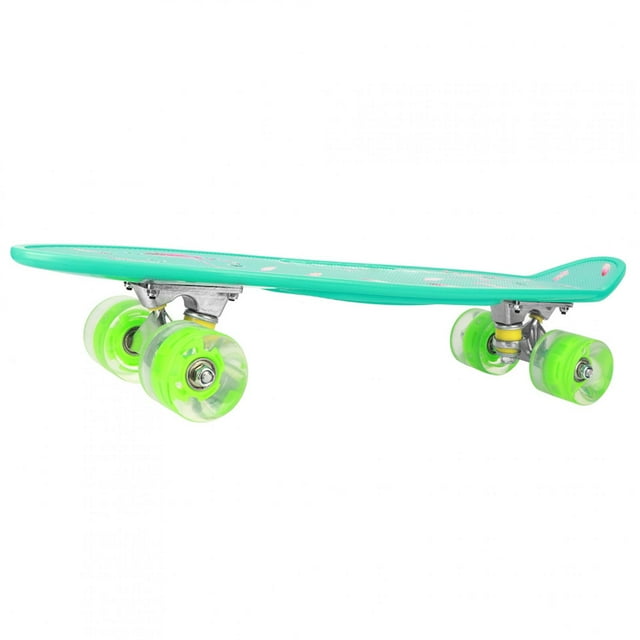 Dioche Longboard Petite Planche à Roulettes Poisson Planche à Main pour Jeunes Enfants Débutants avec Clignotant, Longboard Planche à Roulettes, Petite Planche à Roulettes Poisson