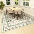 thumbnail image 3 of Washable Area Rug for Living Room, NovDeco 9'x12' Non-Slip Boho Pink Floral Print Indoor Rug, Soft Low Pile Stain Resistant Carpet for Bedroom, 3 of 11