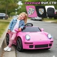 thumbnail image 2 of Gymax 12V Licensed RUF CTR Kids' Electric Vehicle w/Remote Control LED Lights Music Pink, 2 of 10