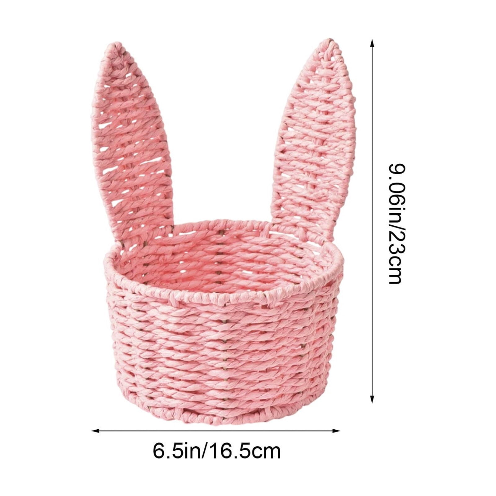 Lunxisen 1 Pcs Paper Cord Woven Rabbits Ear Flower Basket Florist Fresh Flower Arrangement Basket Gift Basket Easter Decorative Rabbits Ear Flower Basket