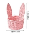 thumbnail image 3 of DefiDgd Paper Cord Woven Easter Basket with Large Bunny Ear,Festival Flower Basket Gift Basket for Easter Spring Party Celebrations Candy Toy Egg Storage Supplies(Pink), 3 of 6